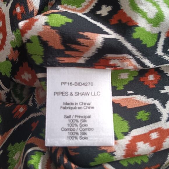 Veronica Beard Rincon Paisley Silk Ruffle Tie Blouse 8 - Picture 7 of 7